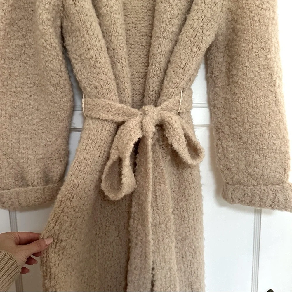 A.L.C. Nude Wool Nubby Boucle Knit Wrap Coat - Picture 6 of 12